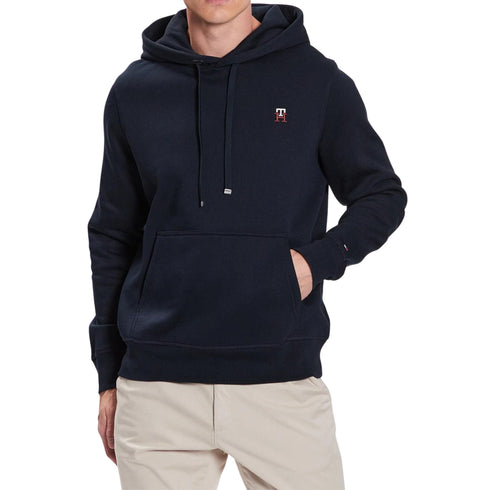 Felpa Uomo con logo in contrasto Nero Tommy Hilfiger- Francavilla Moda